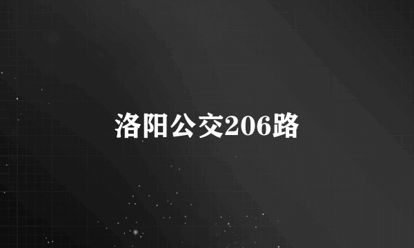 洛阳公交206路