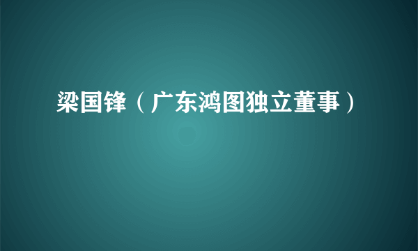 梁国锋（广东鸿图独立董事）