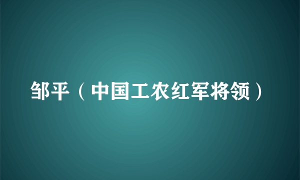 邹平（中国工农红军将领）