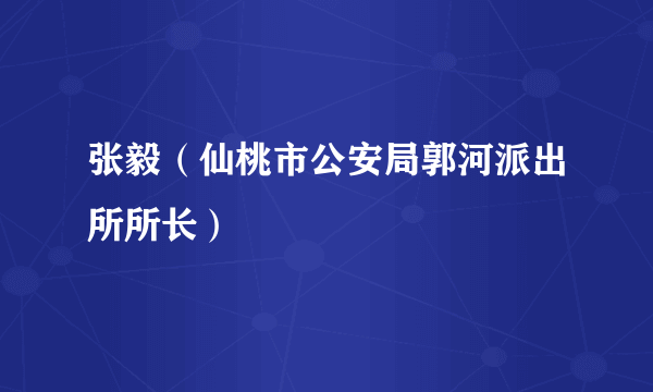 张毅（仙桃市公安局郭河派出所所长）