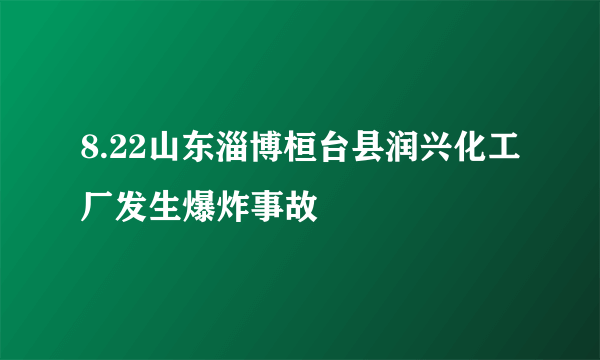 8.22山东淄博桓台县润兴化工厂发生爆炸事故