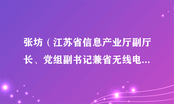 张坊（江苏省信息产业厅副厅长、党组副书记兼省无线电管理局局长）