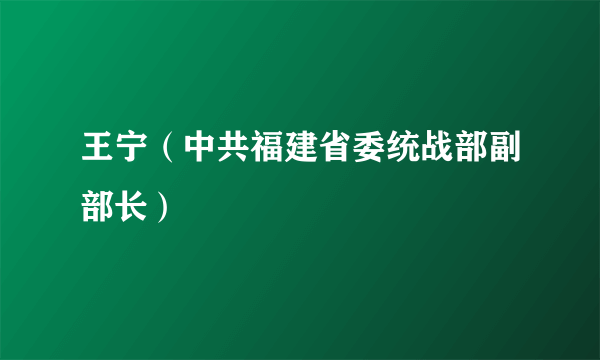 王宁（中共福建省委统战部副部长）