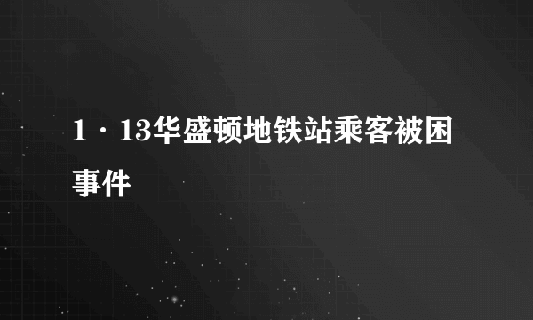 1·13华盛顿地铁站乘客被困事件