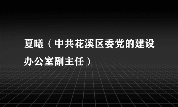 夏曦（中共花溪区委党的建设办公室副主任）