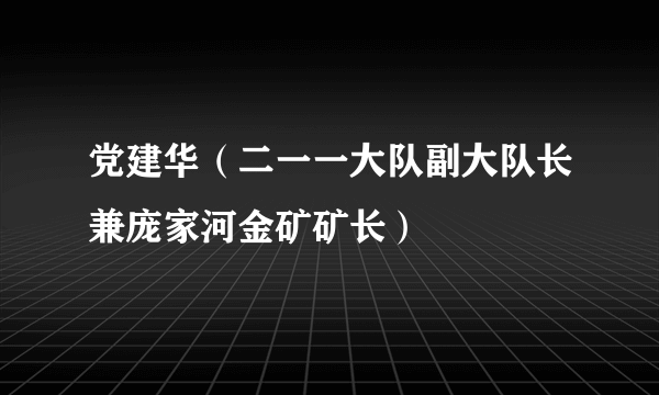 党建华（二一一大队副大队长兼庞家河金矿矿长）