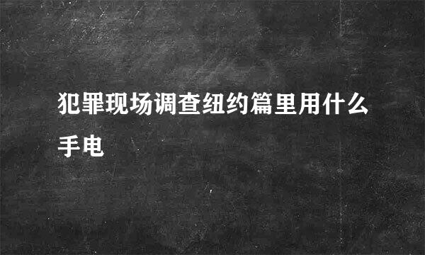 犯罪现场调查纽约篇里用什么手电