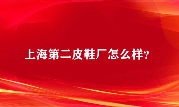 上海第二皮鞋厂怎么样？