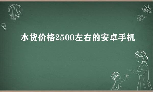 水货价格2500左右的安卓手机