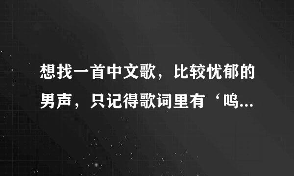 想找一首中文歌，比较忧郁的男声，只记得歌词里有‘呜喂呀，呜喂呀，呜喂呀’？