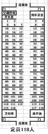 k214次列车16车厢座位表