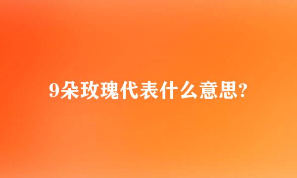 9朵玫瑰代表什么意思?