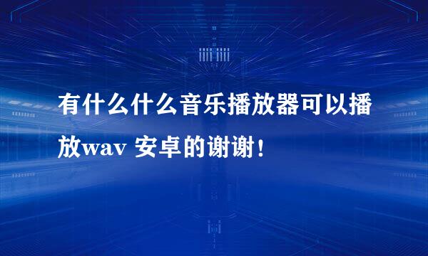 有什么什么音乐播放器可以播放wav 安卓的谢谢！