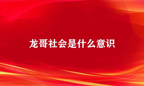 龙哥社会是什么意识