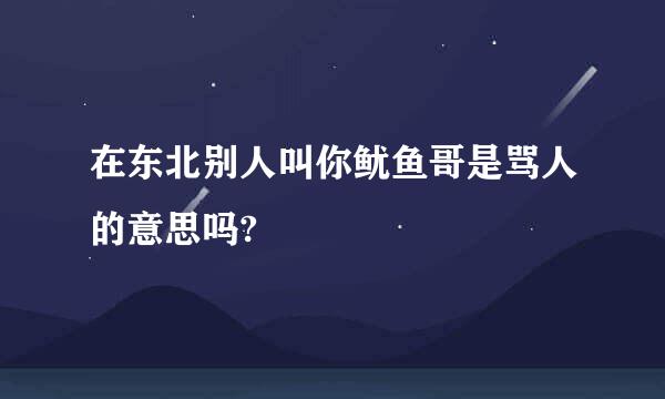 在东北别人叫你鱿鱼哥是骂人的意思吗?