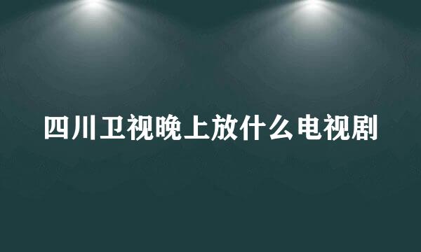 四川卫视晚上放什么电视剧