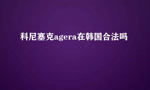 科尼塞克agera在韩国合法吗