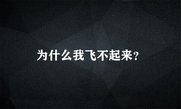 为什么我飞不起来？