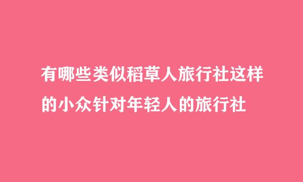 有哪些类似稻草人旅行社这样的小众针对年轻人的旅行社