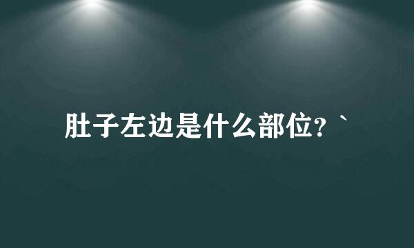 肚子左边是什么部位？`