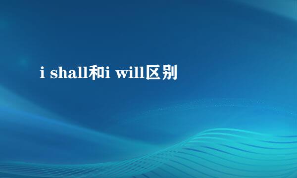 i shall和i will区别