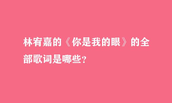 林宥嘉的《你是我的眼》的全部歌词是哪些？