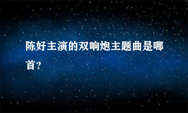 陈好主演的双响炮主题曲是哪首？