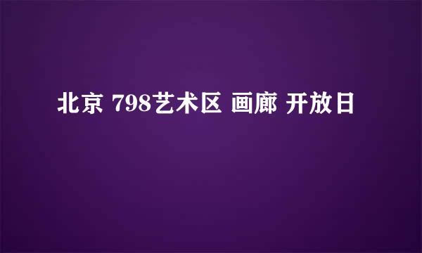 北京 798艺术区 画廊 开放日