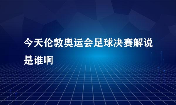 今天伦敦奥运会足球决赛解说是谁啊