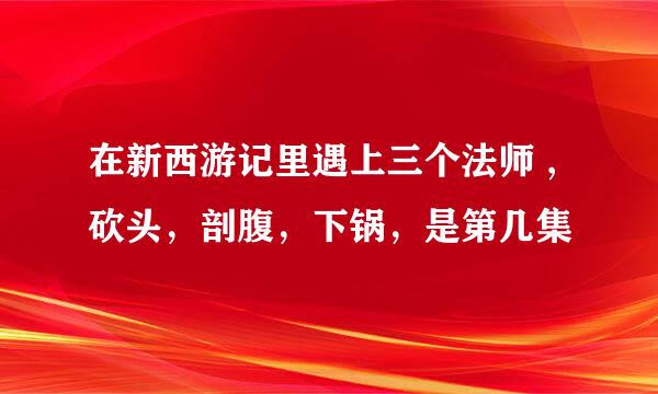 在新西游记里遇上三个法师 ,砍头，剖腹，下锅，是第几集