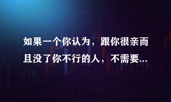 如果一个你认为，跟你很亲而且没了你不行的人，不需要你了，你该怎么办？因为他有一个更好的选择了。可是