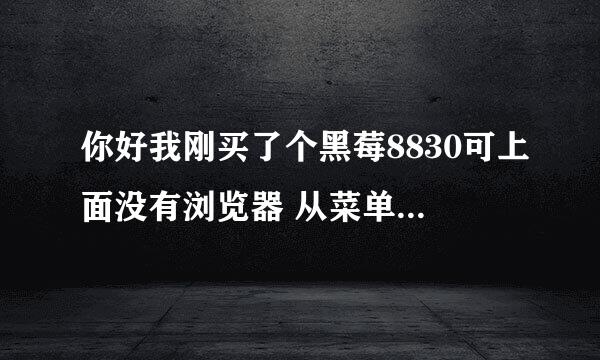 你好我刚买了个黑莓8830可上面没有浏览器 从菜单键上找到却显示您的设备没有浏览器配置服务预订