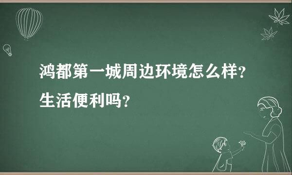 鸿都第一城周边环境怎么样？生活便利吗？