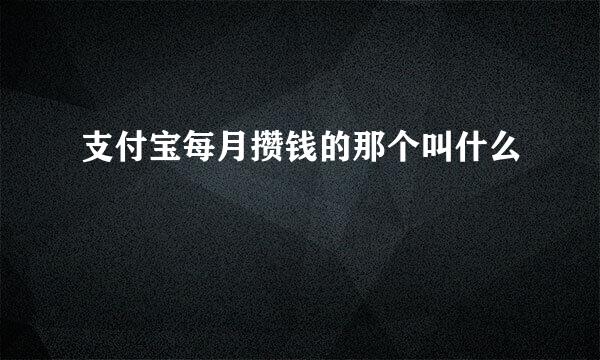 支付宝每月攒钱的那个叫什么