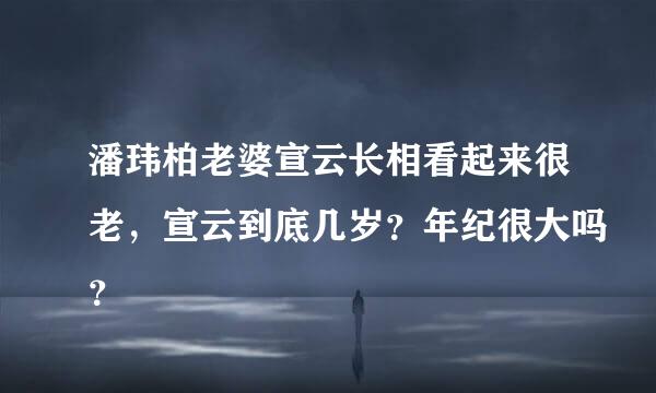 潘玮柏老婆宣云长相看起来很老，宣云到底几岁？年纪很大吗？