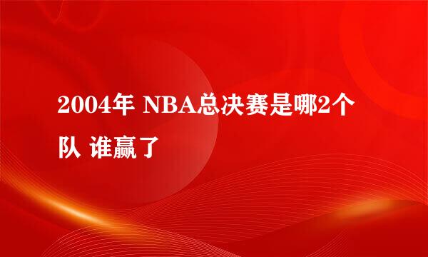 2004年 NBA总决赛是哪2个队 谁赢了