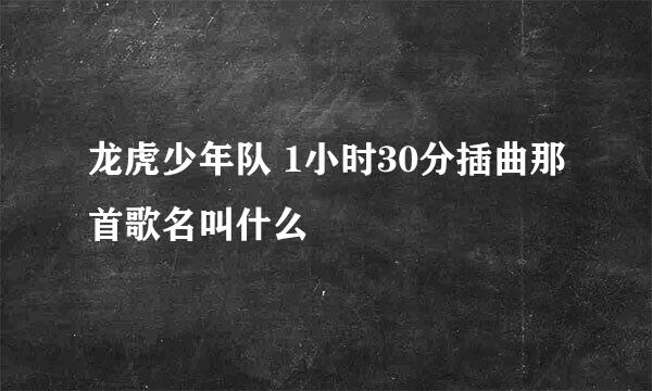 龙虎少年队 1小时30分插曲那首歌名叫什么