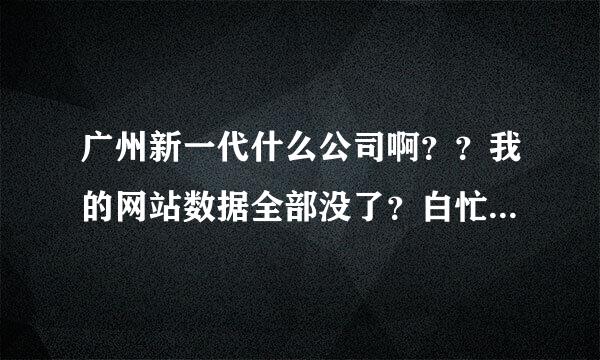 广州新一代什么公司啊？？我的网站数据全部没了？白忙好几个月了？