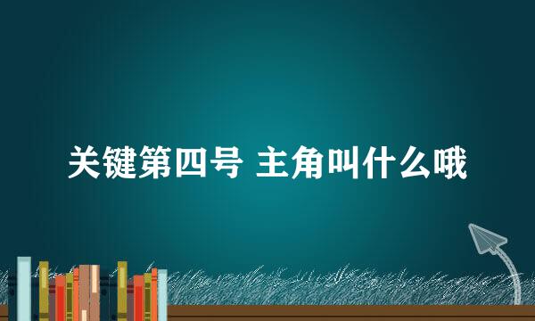 关键第四号 主角叫什么哦