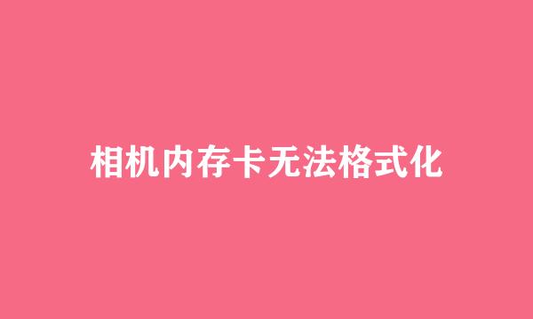 相机内存卡无法格式化