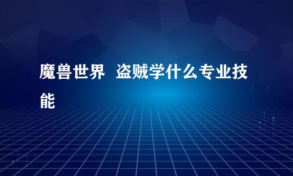 魔兽世界  盗贼学什么专业技能