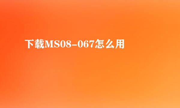 下载MS08-067怎么用