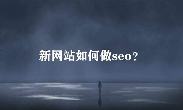 新网站如何做seo？