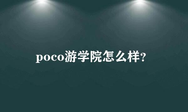 poco游学院怎么样？