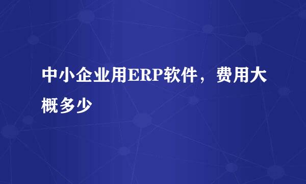 中小企业用ERP软件，费用大概多少