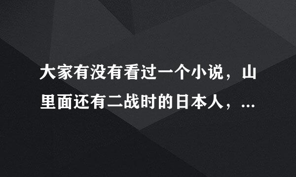 大家有没有看过一个小说，山里面还有二战时的日本人，好像还有一架叫深山的飞机，大家有看过的吗