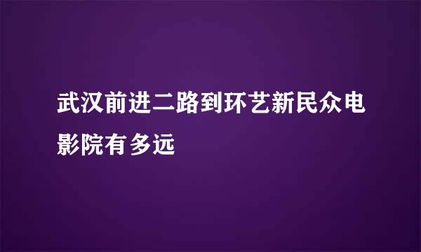 武汉前进二路到环艺新民众电影院有多远