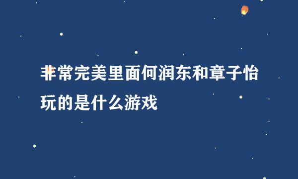 非常完美里面何润东和章子怡玩的是什么游戏