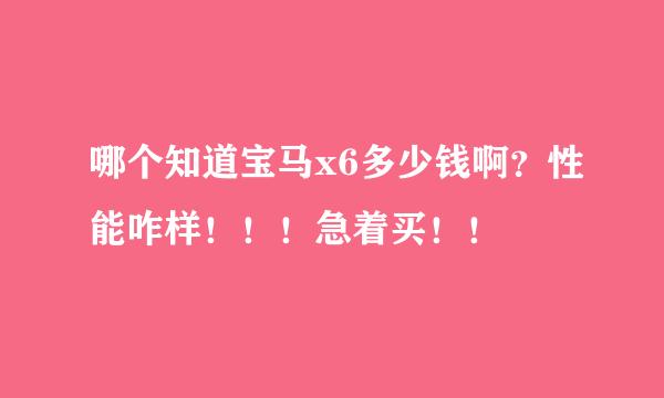 哪个知道宝马x6多少钱啊？性能咋样！！！急着买！！