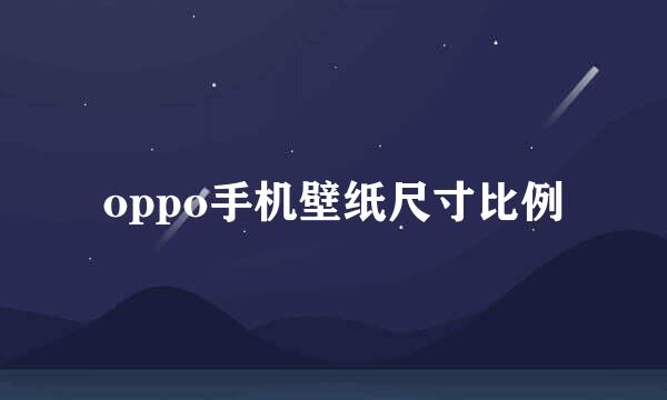 oppo手机壁纸尺寸比例